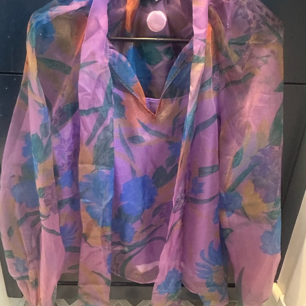 Sheer Floral Blouse